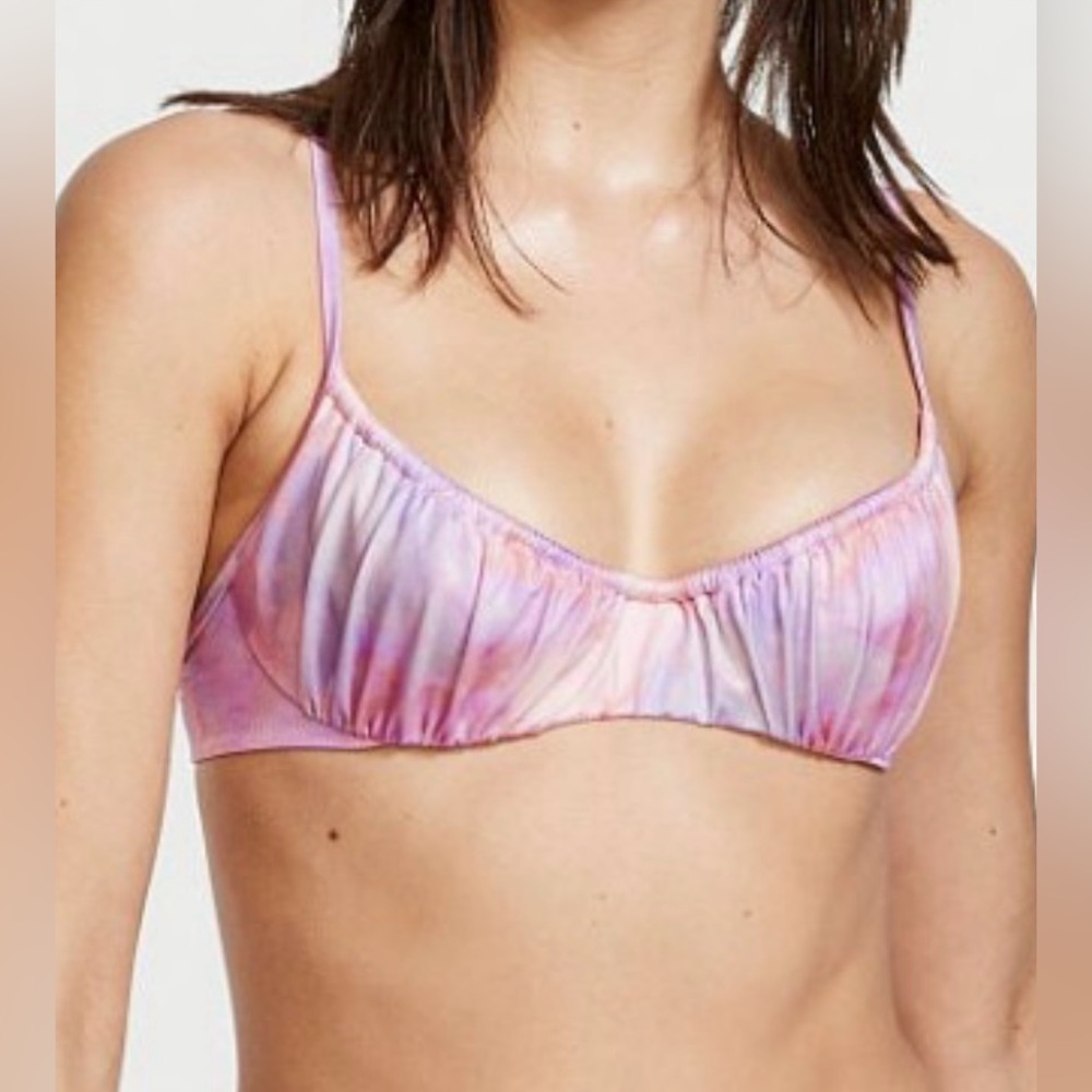 NEW Victoria's Secret Swim Ruched Wicked Bikini Top 32DD Tie Dye Underwire 32E